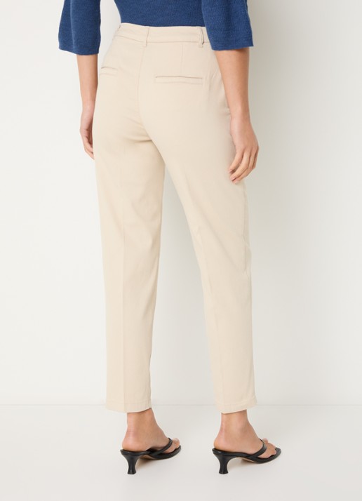 Benetton High waist tapered fit cropped chino met steekzakken - achterkant 4 zand