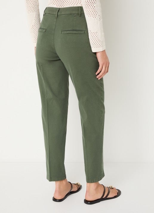 Benetton High waist tapered fit cropped chino met steekzakken - achterkant 3 groen