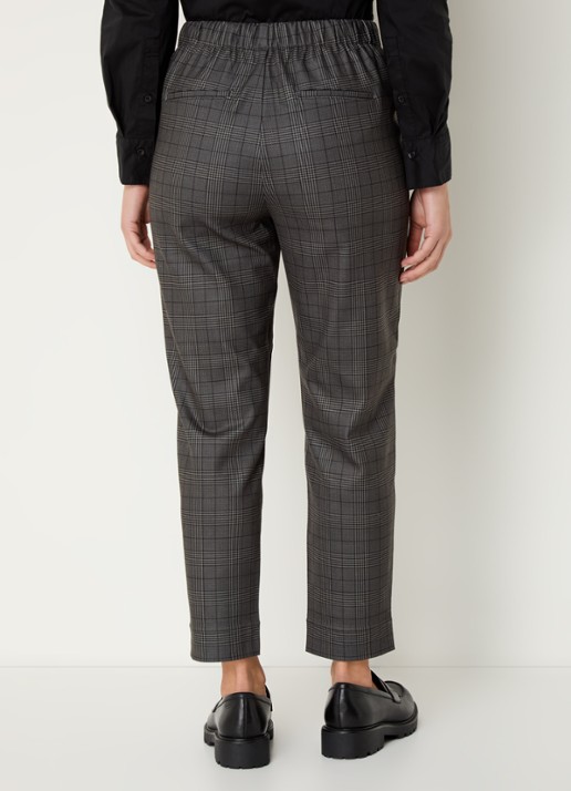 Benetton High waist tapered fit pantalon met steekzakken - achterkant grijs