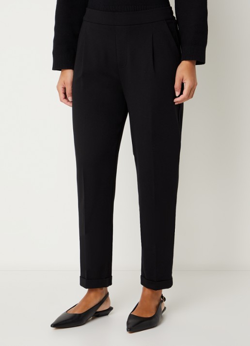 Benetton High waist tapered fit pantalon met steekzakken