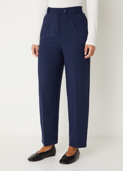 Benetton High waist tapered fit pantalon met steekzakken