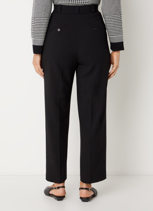 Benetton High waist tapered fit pantalon met steekzakken - achterkant 4 zwart