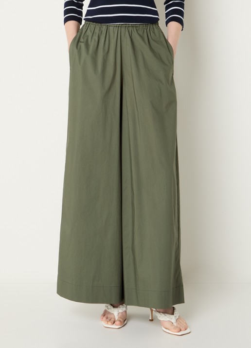 Benetton High waist wide fit broek met steekzakken