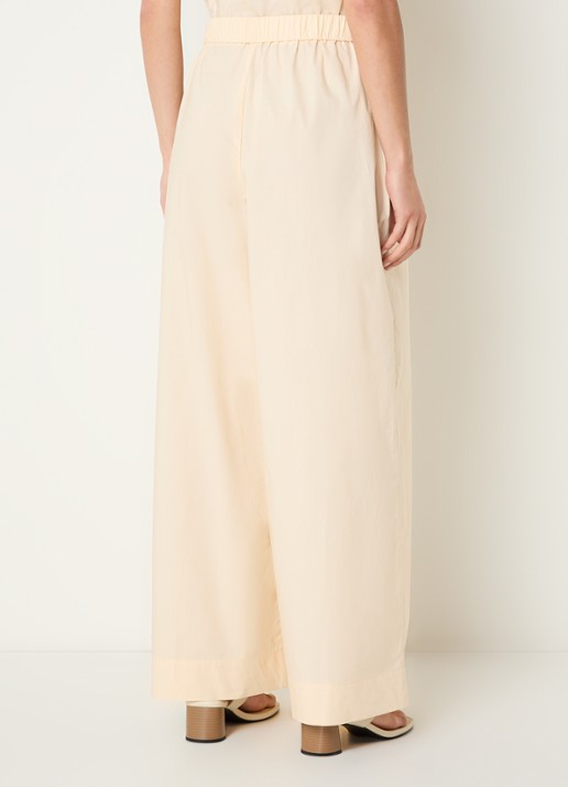 Benetton High waist wide fit broek met steekzakken - achterkant creme