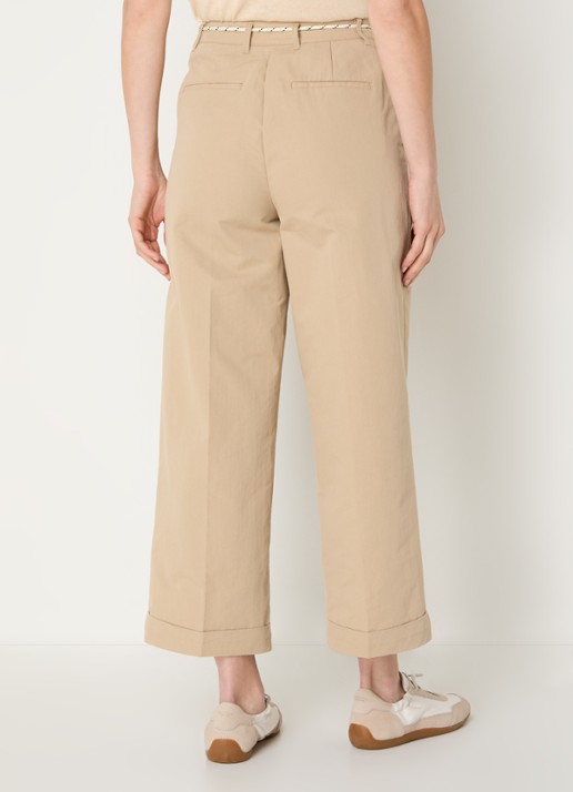 Benetton High waist wide fit cropped chino met steekzakken - achterkant 2 camel