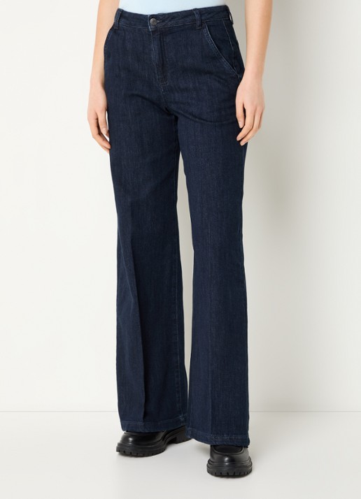 Benetton High waist wide fit pantalon met steekzakken