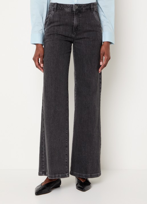 Benetton High waist wide fit pantalon met steekzakken