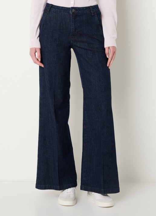 Benetton High waist wide fit pantalon met steekzakken