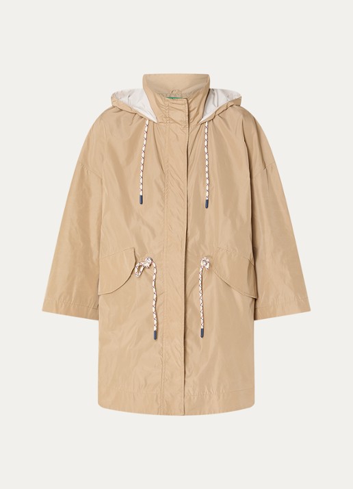Benetton Jack met capuchon en klepzakken - voorkant 2 camel