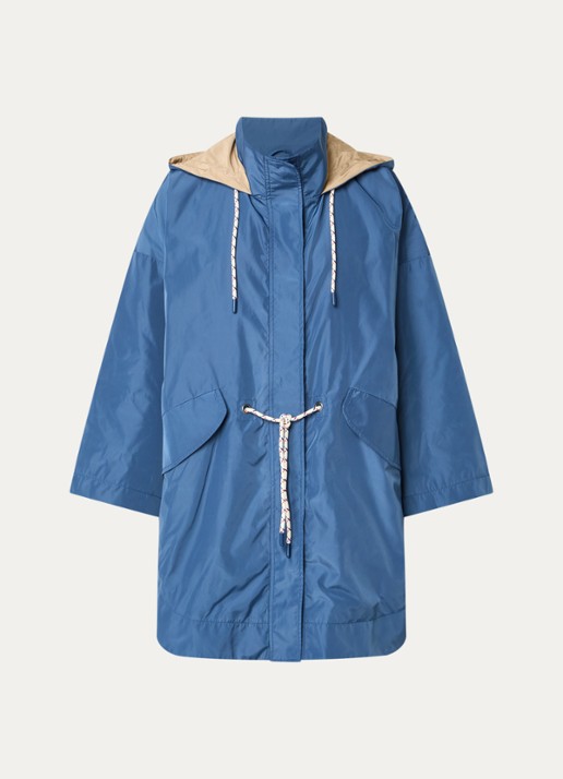 Benetton Jack met capuchon en klepzakken - voorkant 2 blauw