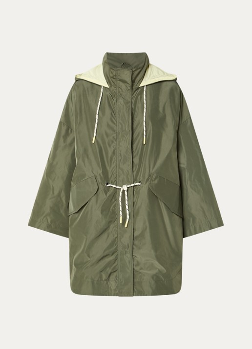 Benetton Jack met capuchon en klepzakken - voorkant groen