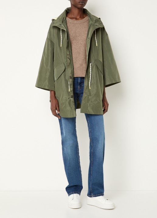 Benetton Jack met capuchon en klepzakken - voorkant 2 groen