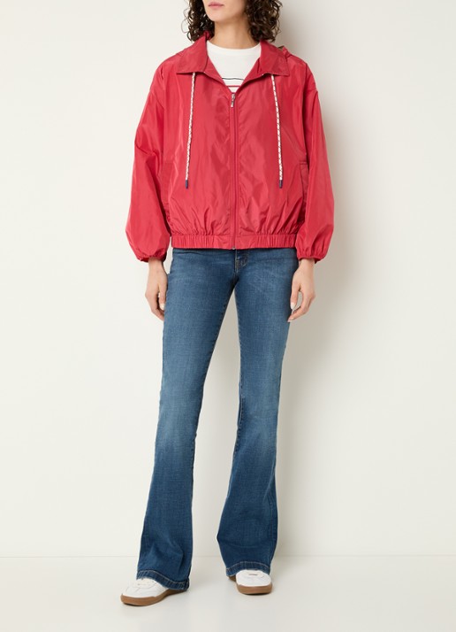 Benetton Jack met steekzakken en capuchon - voorkant 3 rood