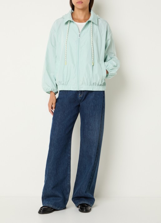 Benetton Jack met steekzakken en capuchon - voorkant 2 mint