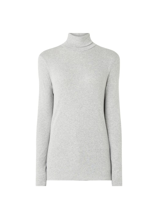 Benetton Longsleeve met col - voorkant 2 lichtgrijs