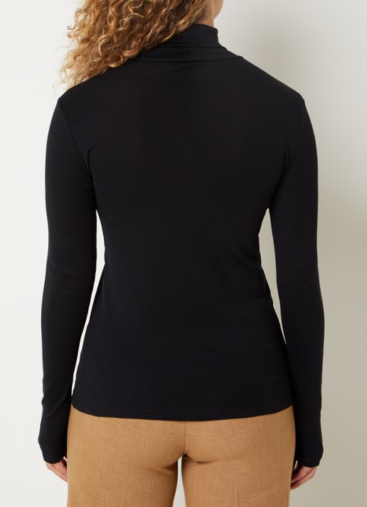 Benetton Longsleeve met col - achterkant 4 zwart