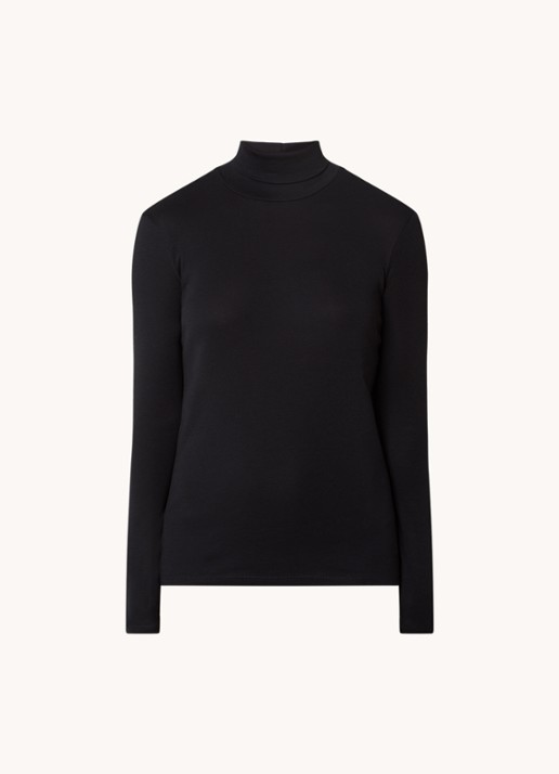 Benetton Longsleeve met col - voorkant zwart