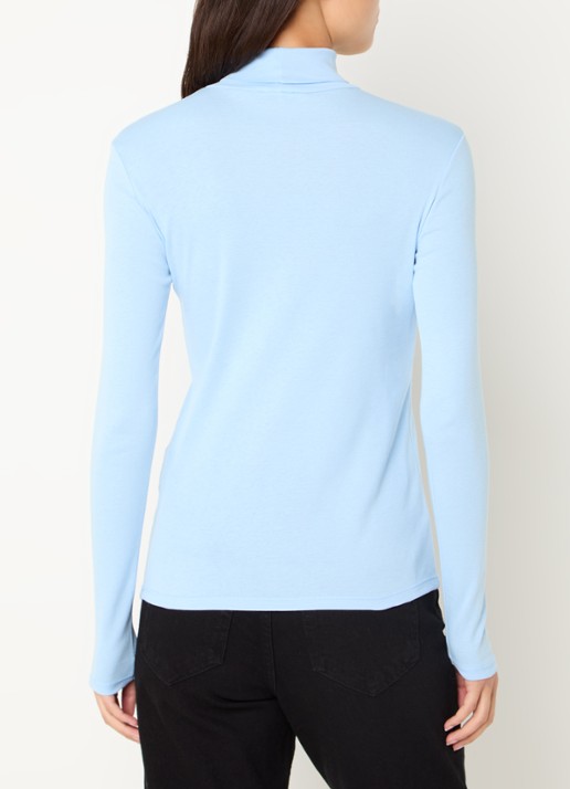 Benetton Longsleeve met col - achterkant 3 lichtblauw