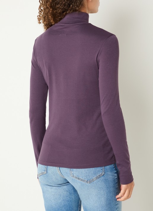 Benetton Longsleeve met col - achterkant 4 aubergine