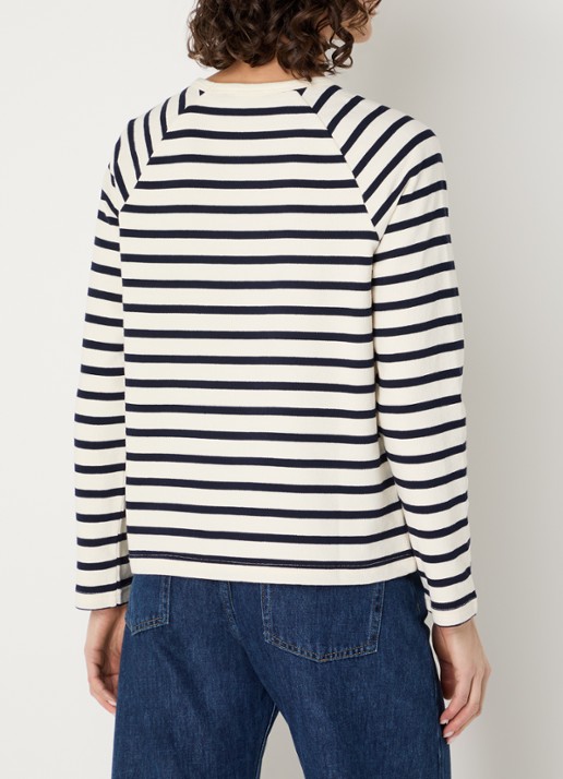 Benetton Longsleeve met streepprint - achterkant 3 donkerblauw
