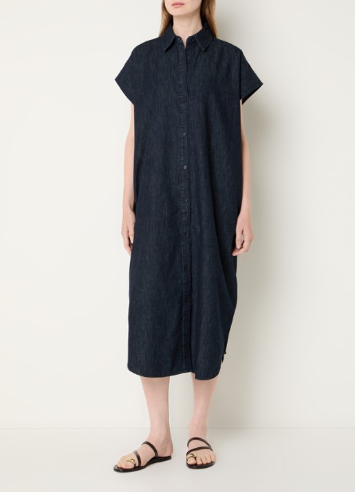Benetton Maxi blousejurk van denim met steekzakken