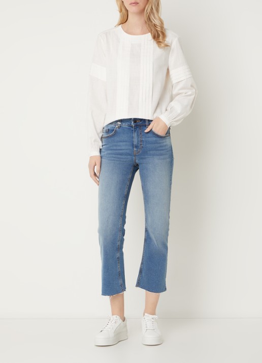 Benetton Mid waist cropped bootcut jeans met steekzakken - voorkant 2 jeans