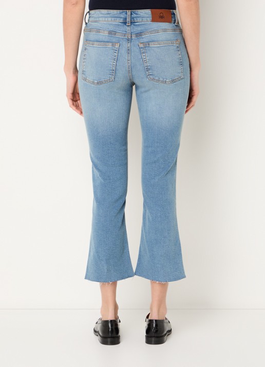 Benetton Mid waist cropped bootcut jeans met steekzakken - achterkant 9 jeans