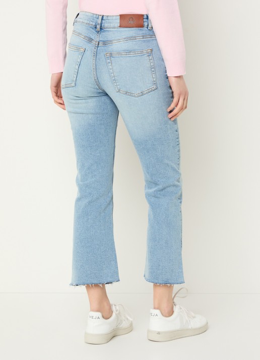Benetton Mid waist cropped bootcut jeans met steekzakken - achterkant 5 lichtblauw