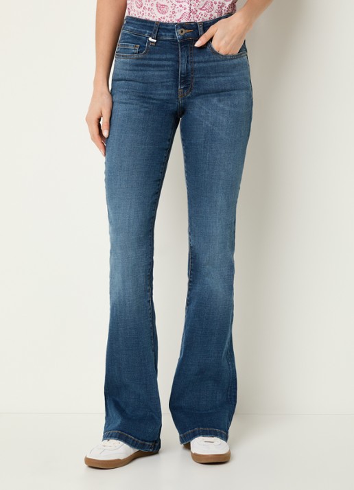 Benetton Mid waist flared jeans met medium wassing