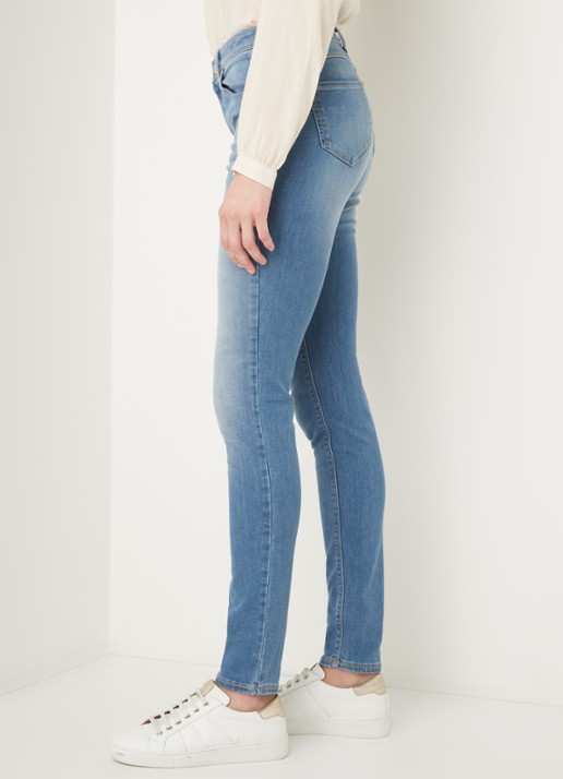 Benetton Mid waist skinny jeans met stretch - detail 4 indigo