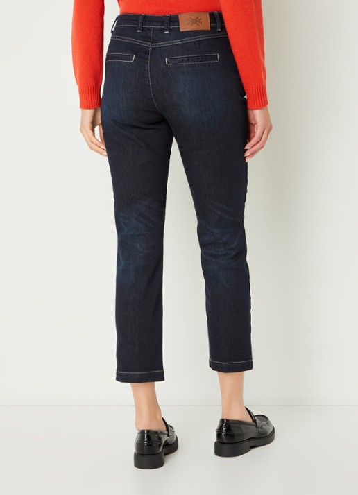 Benetton Mid waist slim fit jeans met verwassen afwerking - achterkant 2 jeans