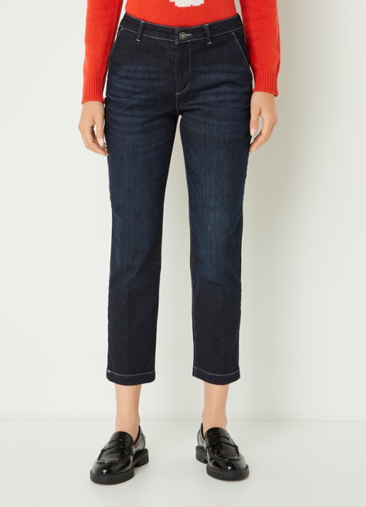 Benetton Mid waist slim fit jeans met verwassen afwerking - detail jeans