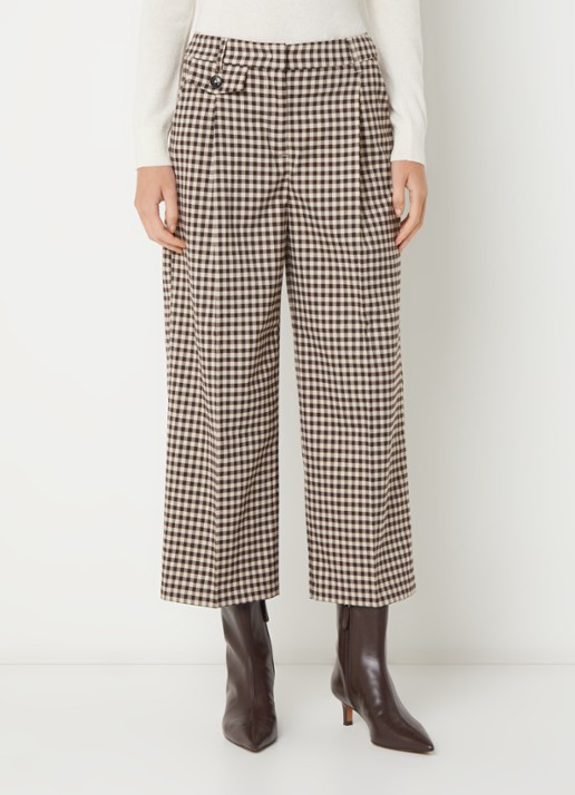 Benetton Mid waist wide fit broek met ruitdessin