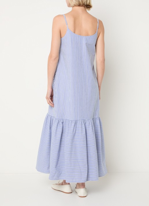 Benetton Midi jurk met streepprint - achterkant blauw