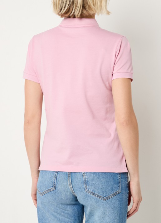 Benetton Polo met logo - achterkant roze