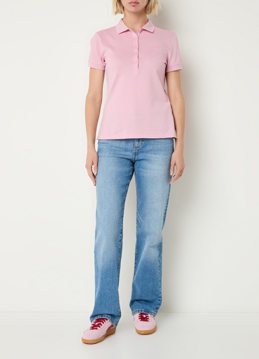 Benetton Polo met logo - voorkant 3 roze