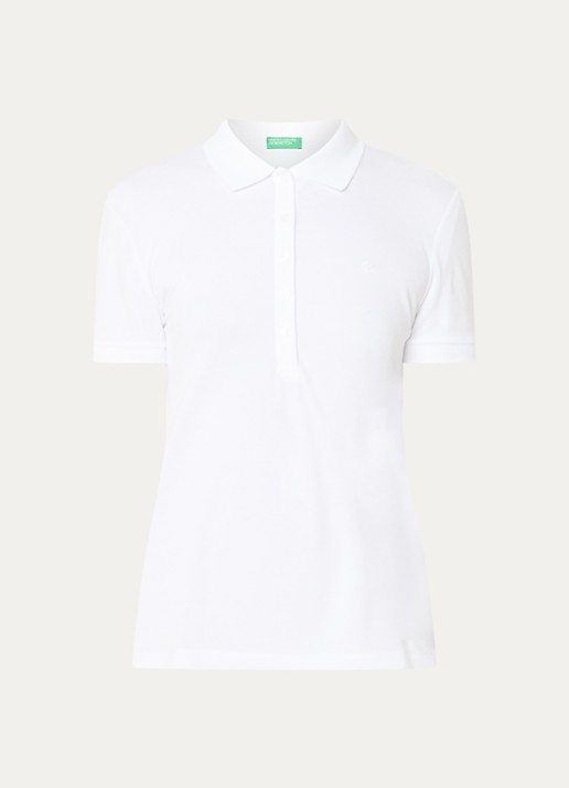 Benetton Polo met logo - voorkant 3 wit