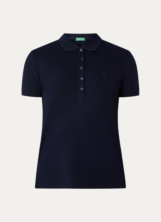 Benetton Polo met logo - voorkant 2 donkerblauw
