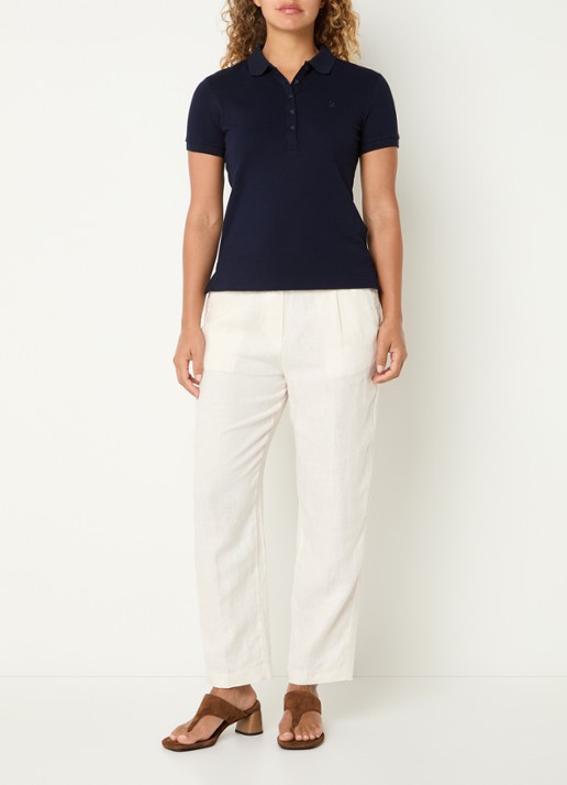 Benetton Polo met logo - voorkant 3 donkerblauw