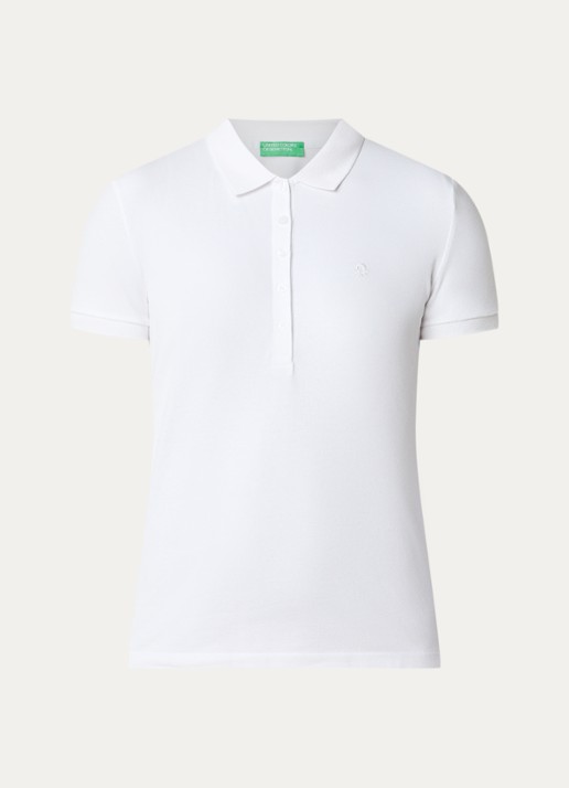Benetton Polo met logo - voorkant 2 gebroken wit