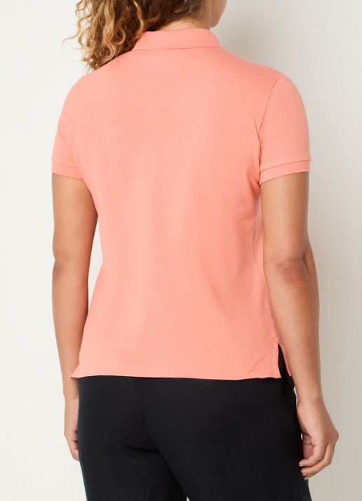 Benetton Polo met logo - achterkant abrikoos