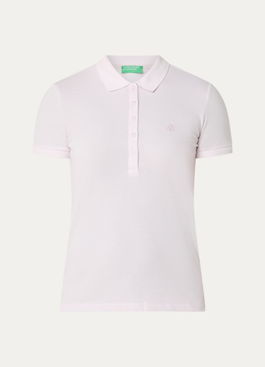 Benetton Polo met logo - voorkant lichtroze