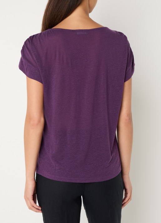 Benetton Semi-transparant T-shirt met ruches - achterkant 3 paars