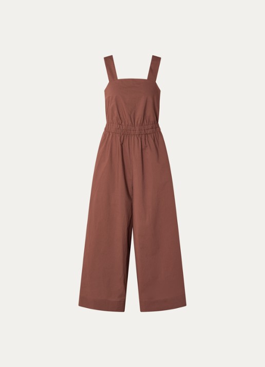 Benetton Straight fit jumpsuit met steekzakken - voorkant 3 bruin