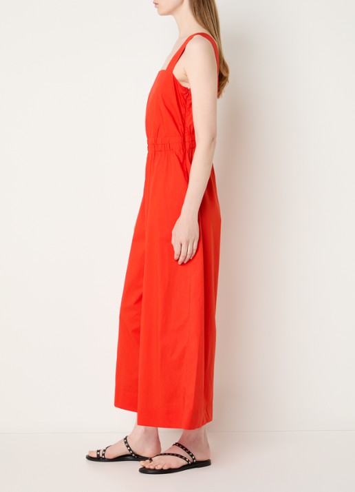 Benetton Straight fit jumpsuit met steekzakken - voorkant 4 koraalrood