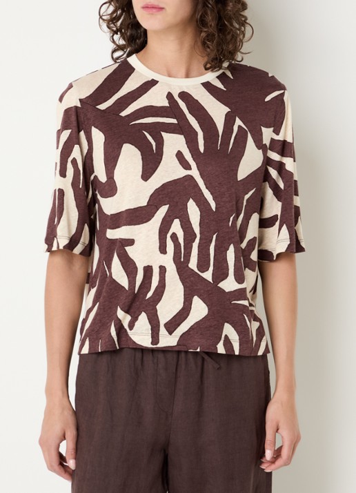 Benetton T-shirt in linnenblend met print