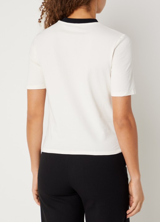 Benetton T-shirt met logo en pailletten - achterkant 4 creme