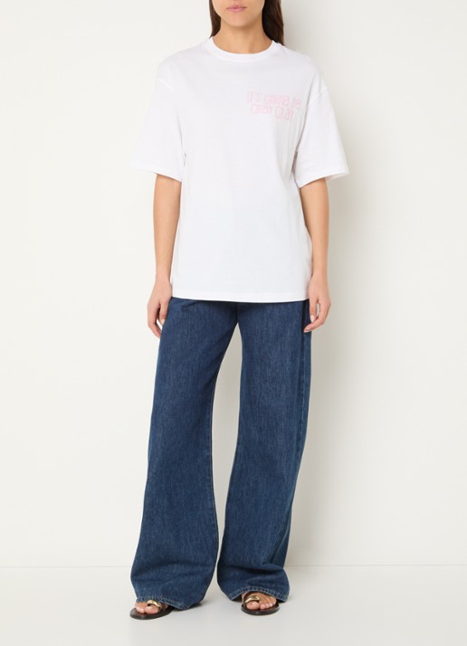 Benetton T-shirt met print - voorkant 3 wit