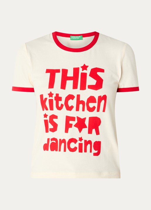Benetton T-shirt met print - voorkant 2 rood