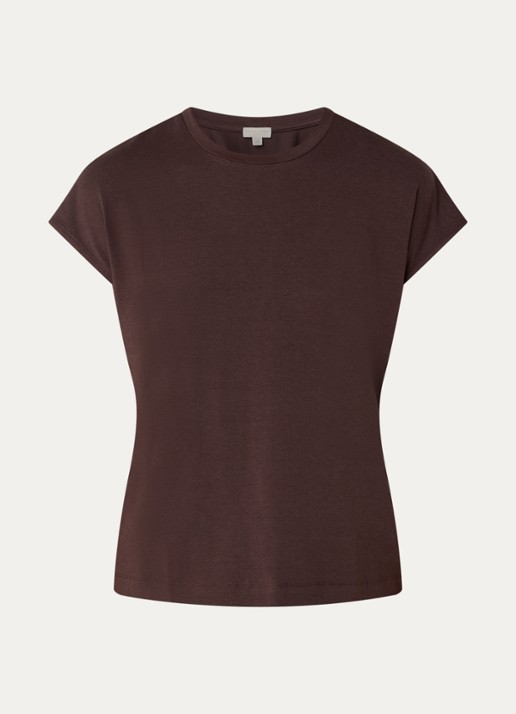 Benetton T-shirt met ronde hals - voorkant 3 bruin